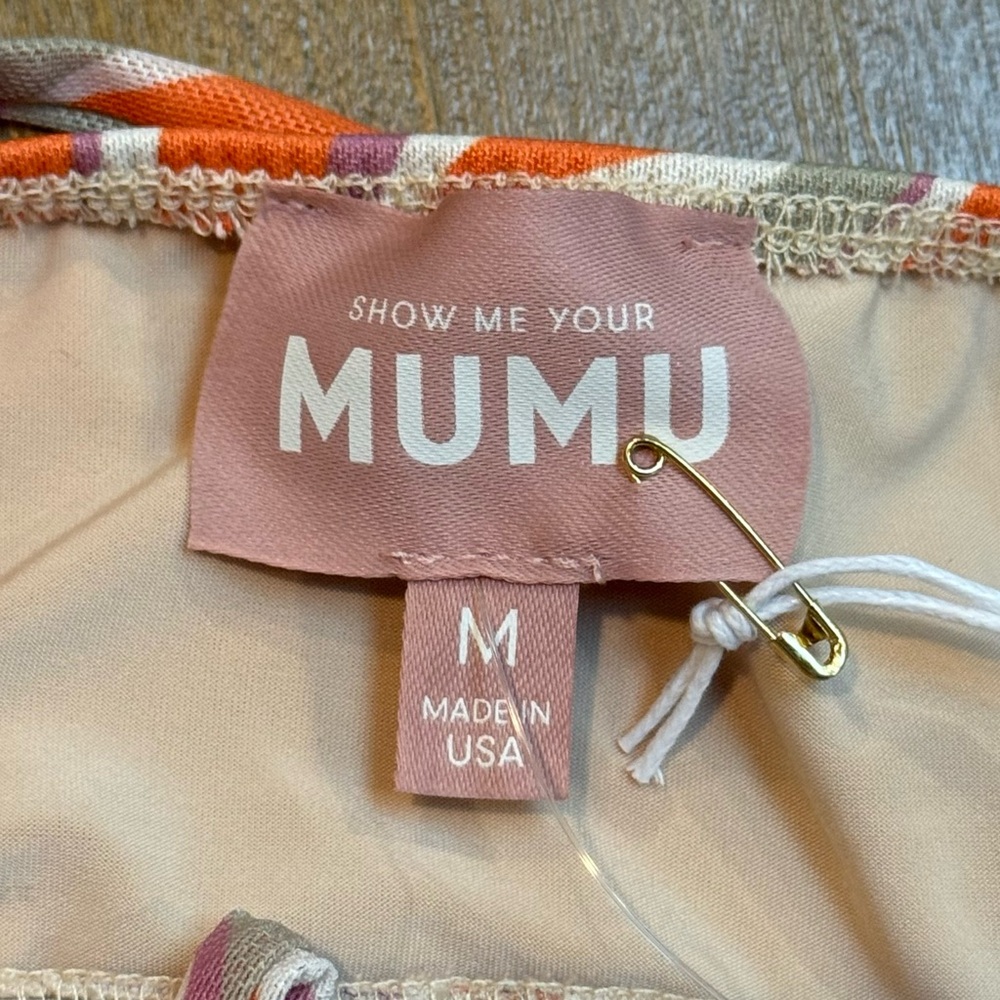 NWT Show Me Your Mumu Outgoing Mini Dress Wavy Striped Size M *FLAW* - Picture 10 of 11
